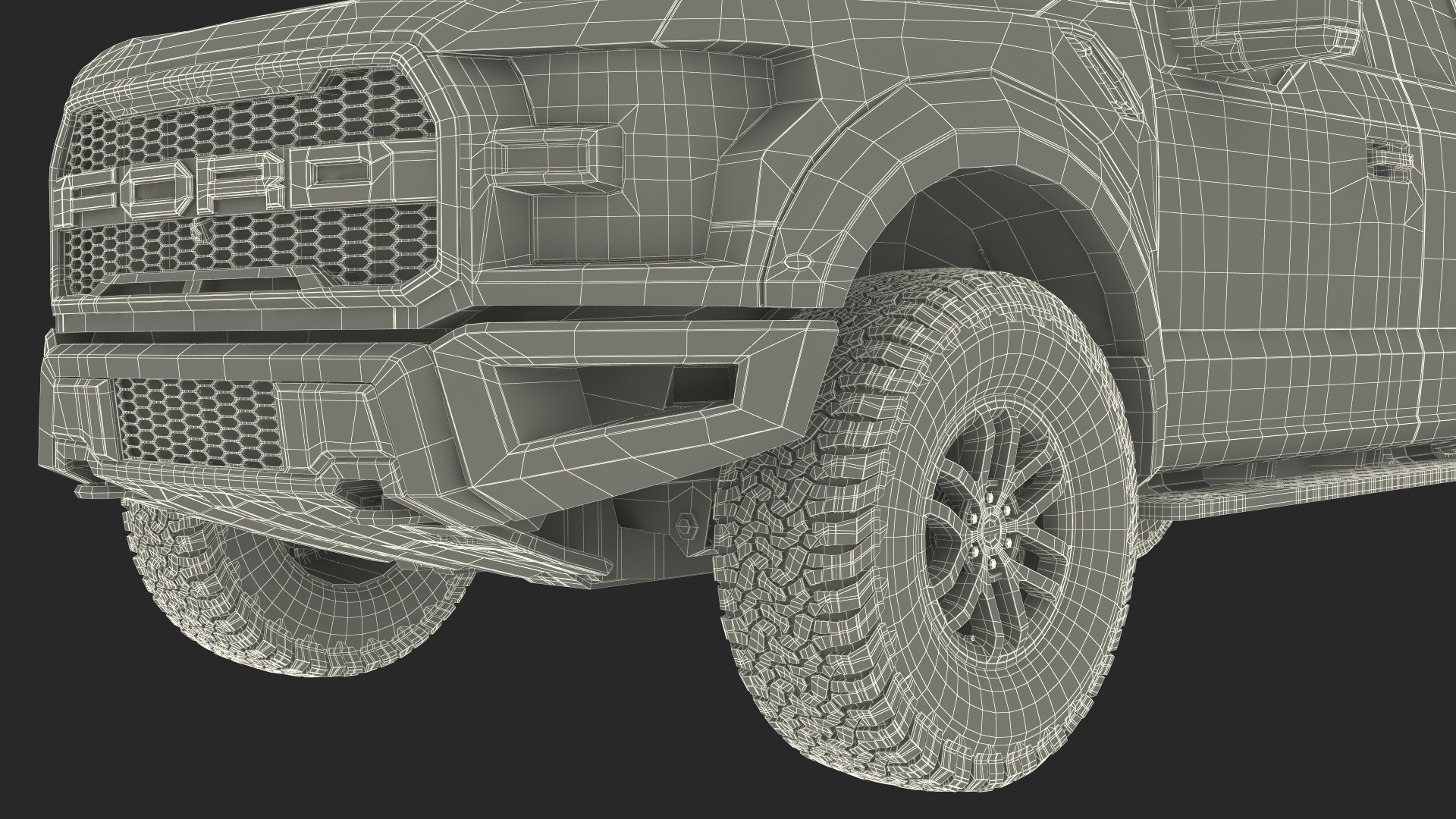 White Ford F-150 Raptor 2017 Simple Interior 3D model