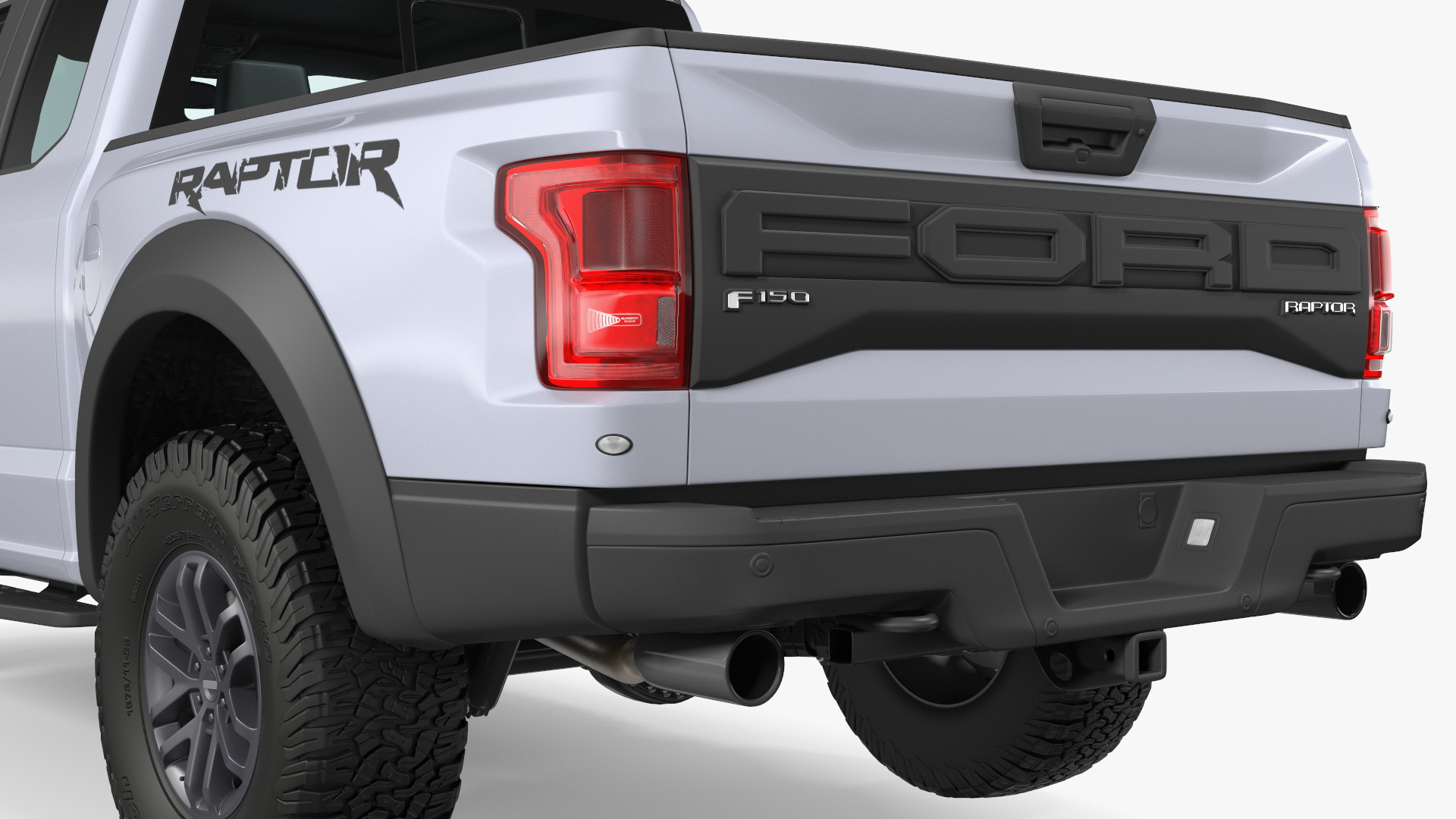 White Ford F-150 Raptor 2017 Simple Interior 3D model