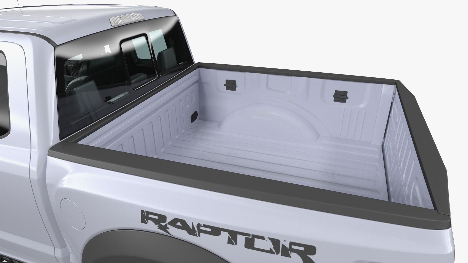 White Ford F-150 Raptor 2017 Simple Interior 3D model