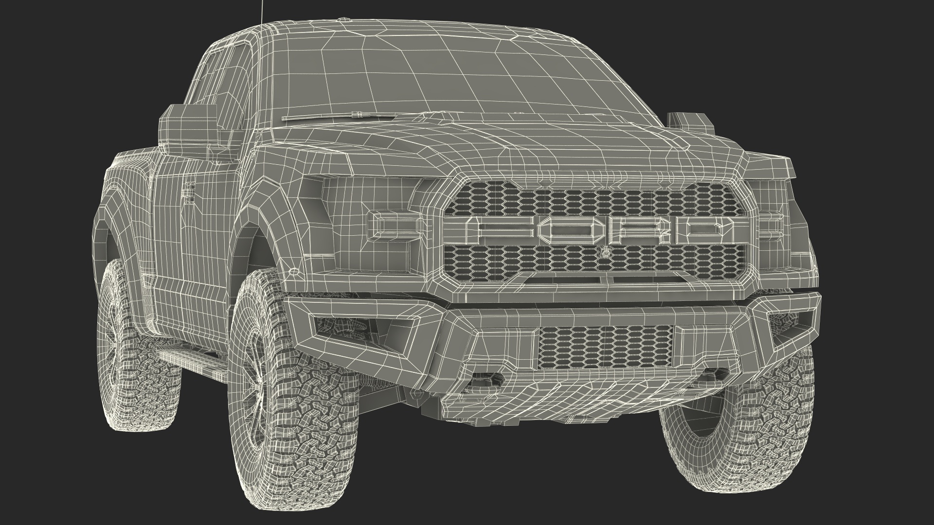 White Ford F-150 Raptor 2017 Simple Interior 3D model