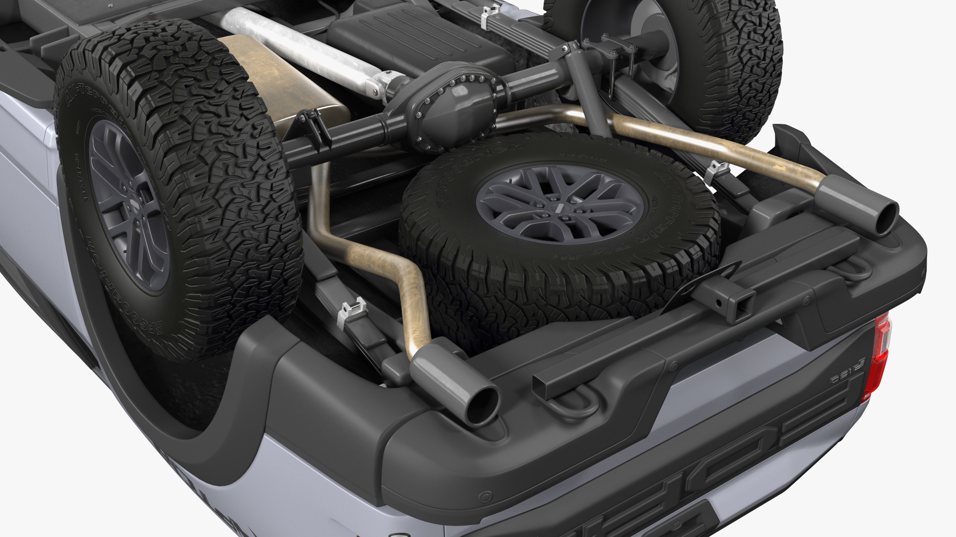 White Ford F-150 Raptor 2017 Simple Interior 3D model