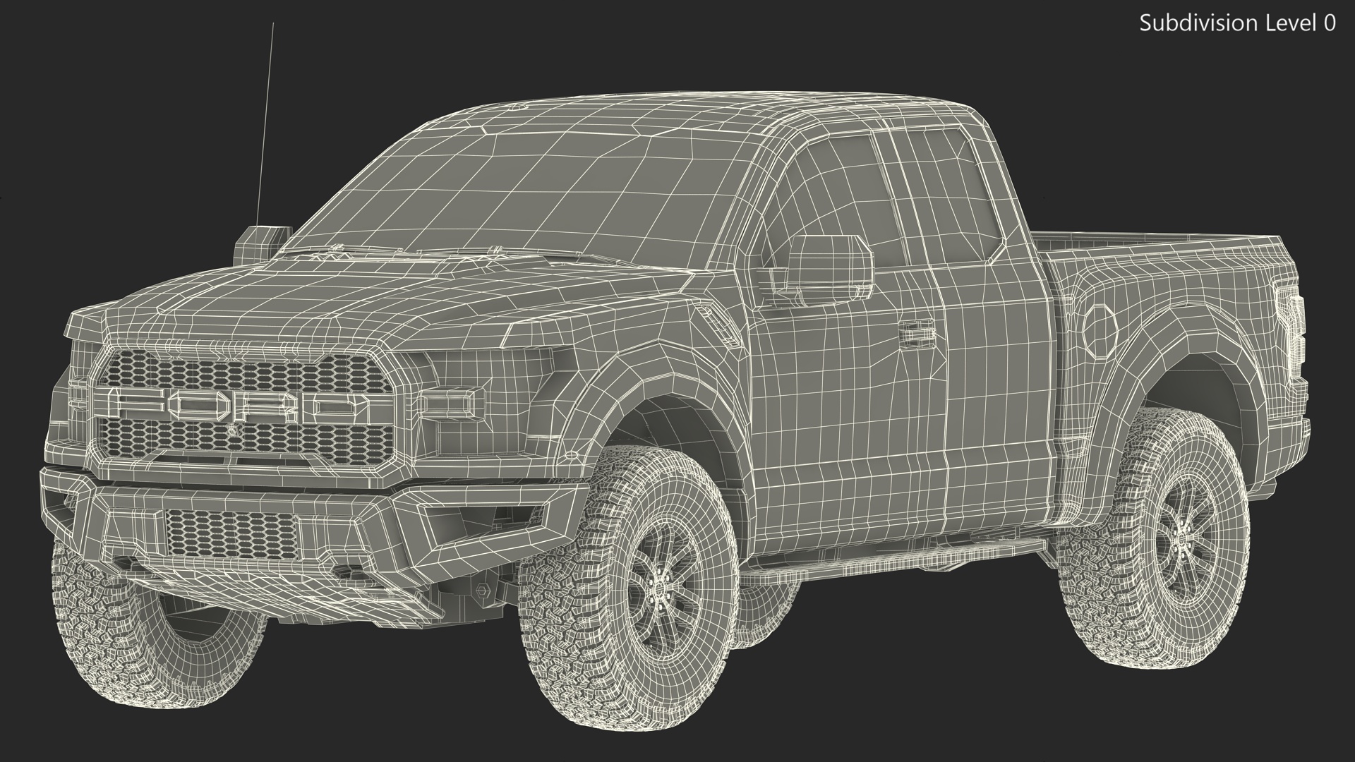 White Ford F-150 Raptor 2017 Simple Interior 3D model