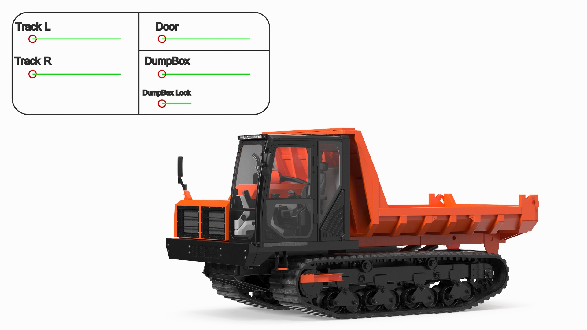 Tracked Carrier Orange New Rigged for Maya 3D