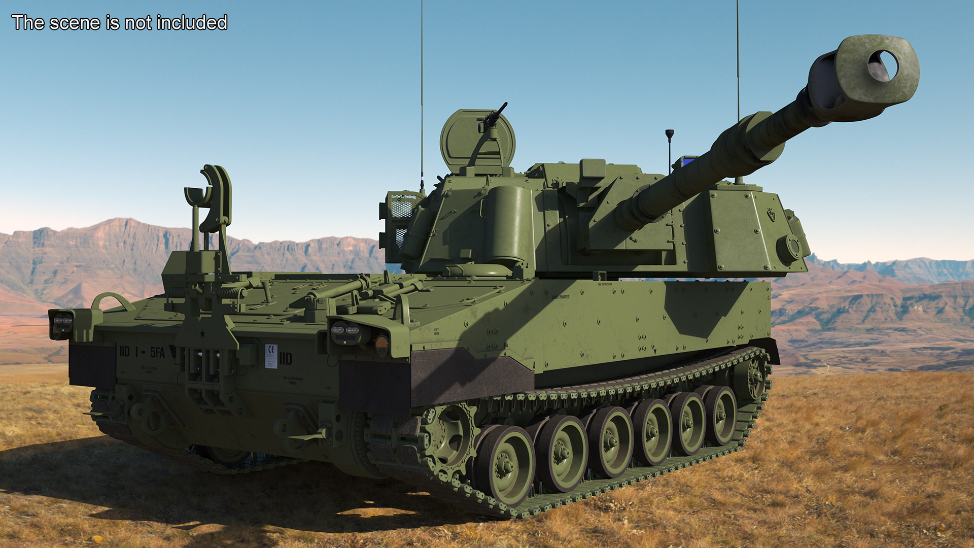 Military Howitzer M109A7 Paladin Rigged 3D model