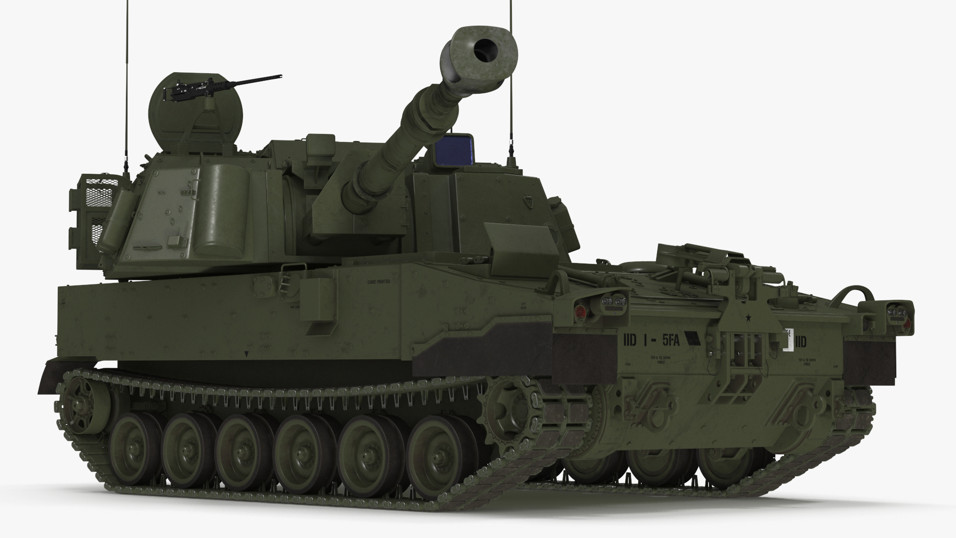 Military Howitzer M109A7 Paladin Rigged 3D model