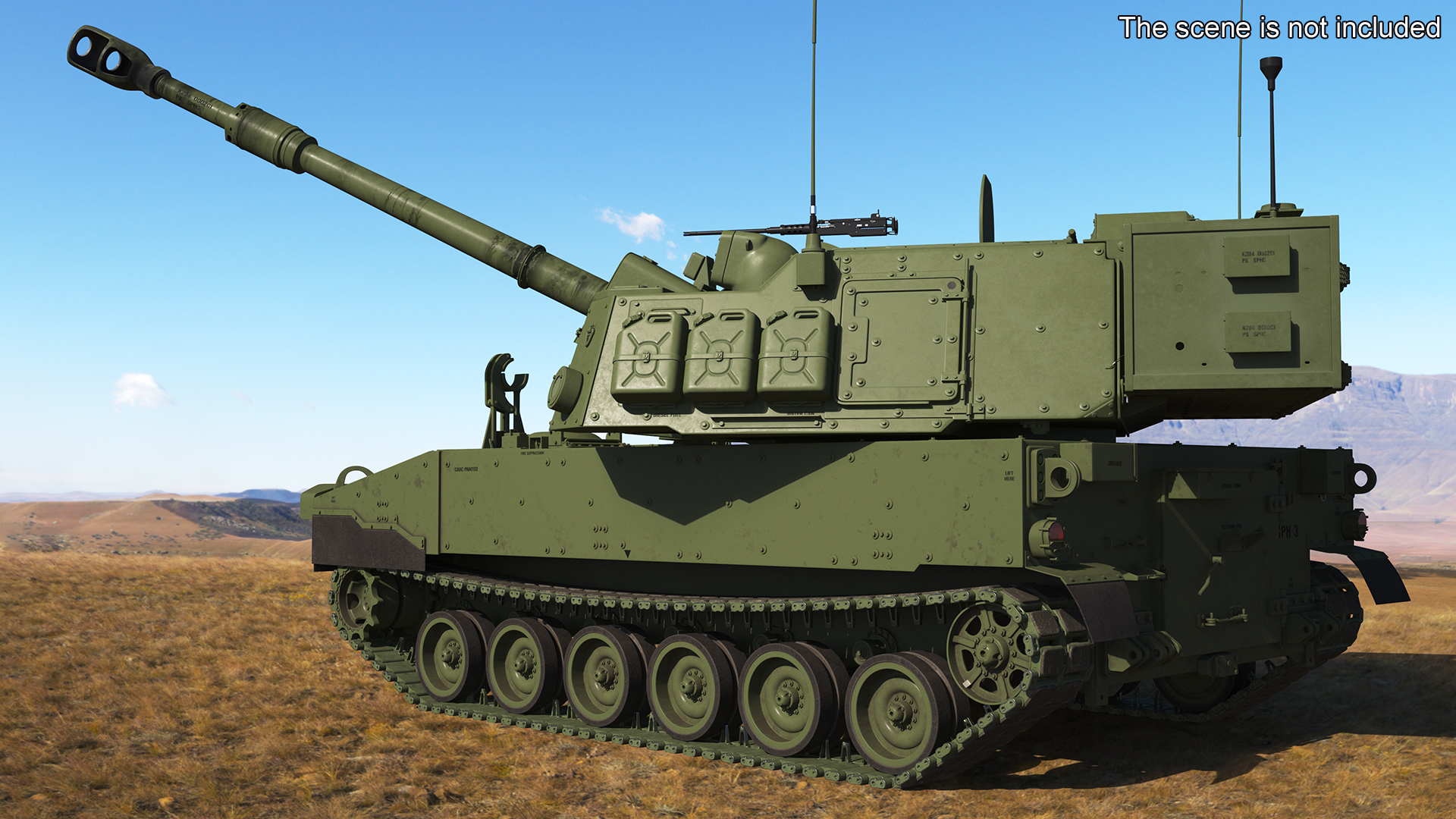 Military Howitzer M109A7 Paladin Rigged 3D model