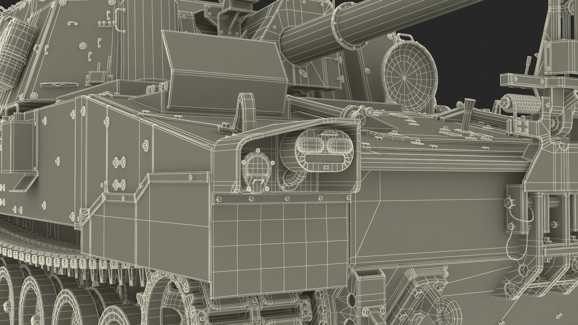 Military Howitzer M109A7 Paladin Rigged 3D model
