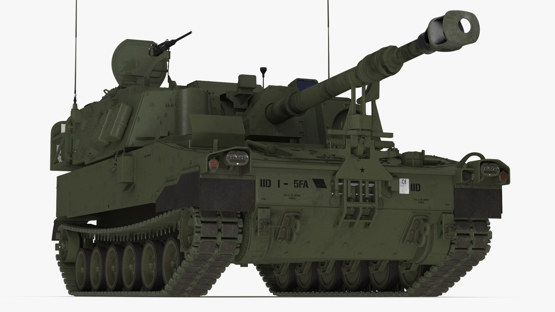Military Howitzer M109A7 Paladin Rigged 3D model