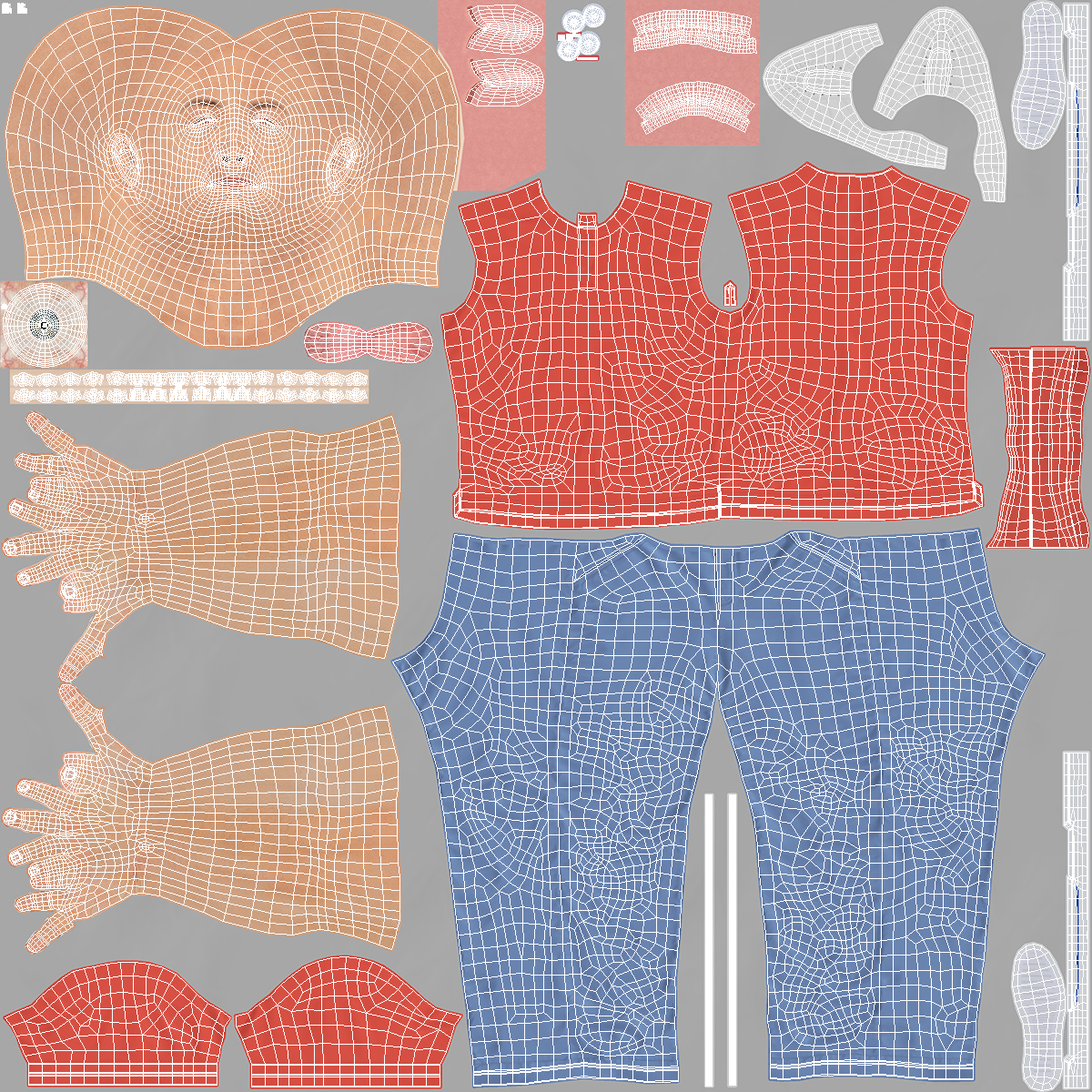 3D Delivery Man wearing Helmet Fur Rigged model