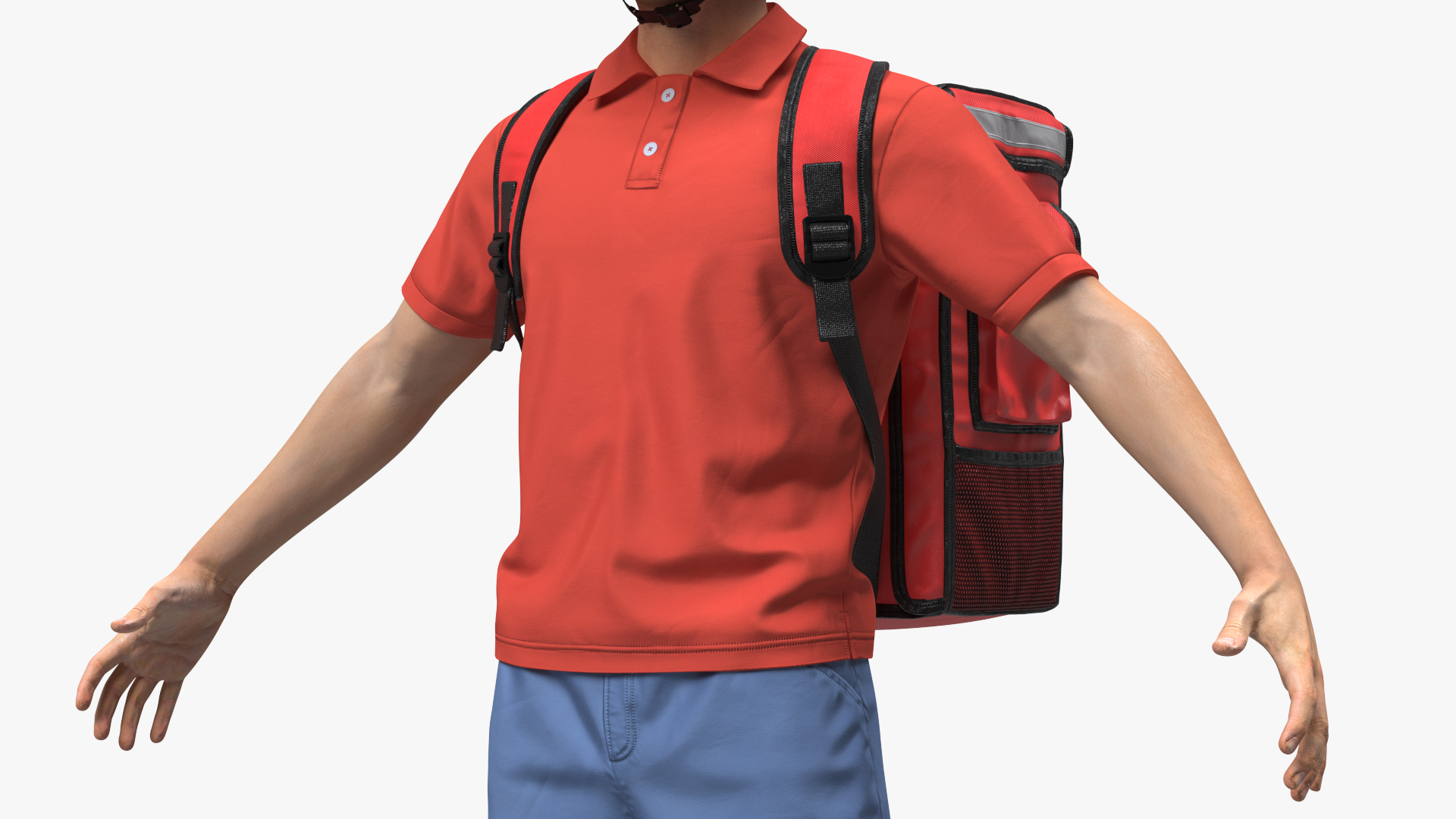 3D Delivery Man wearing Helmet Fur Rigged model