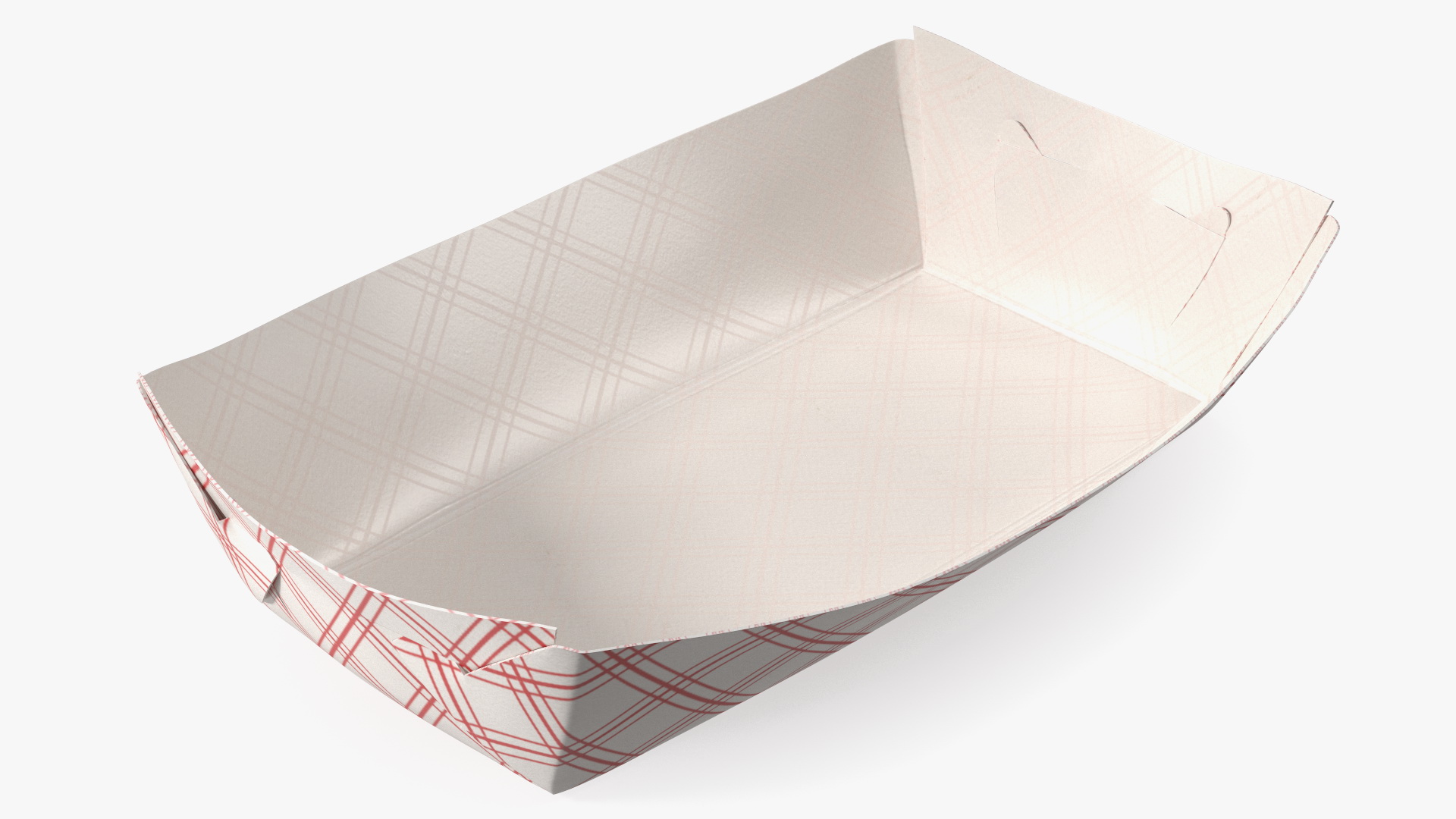 Paper Food Boat Red Checker 3D
