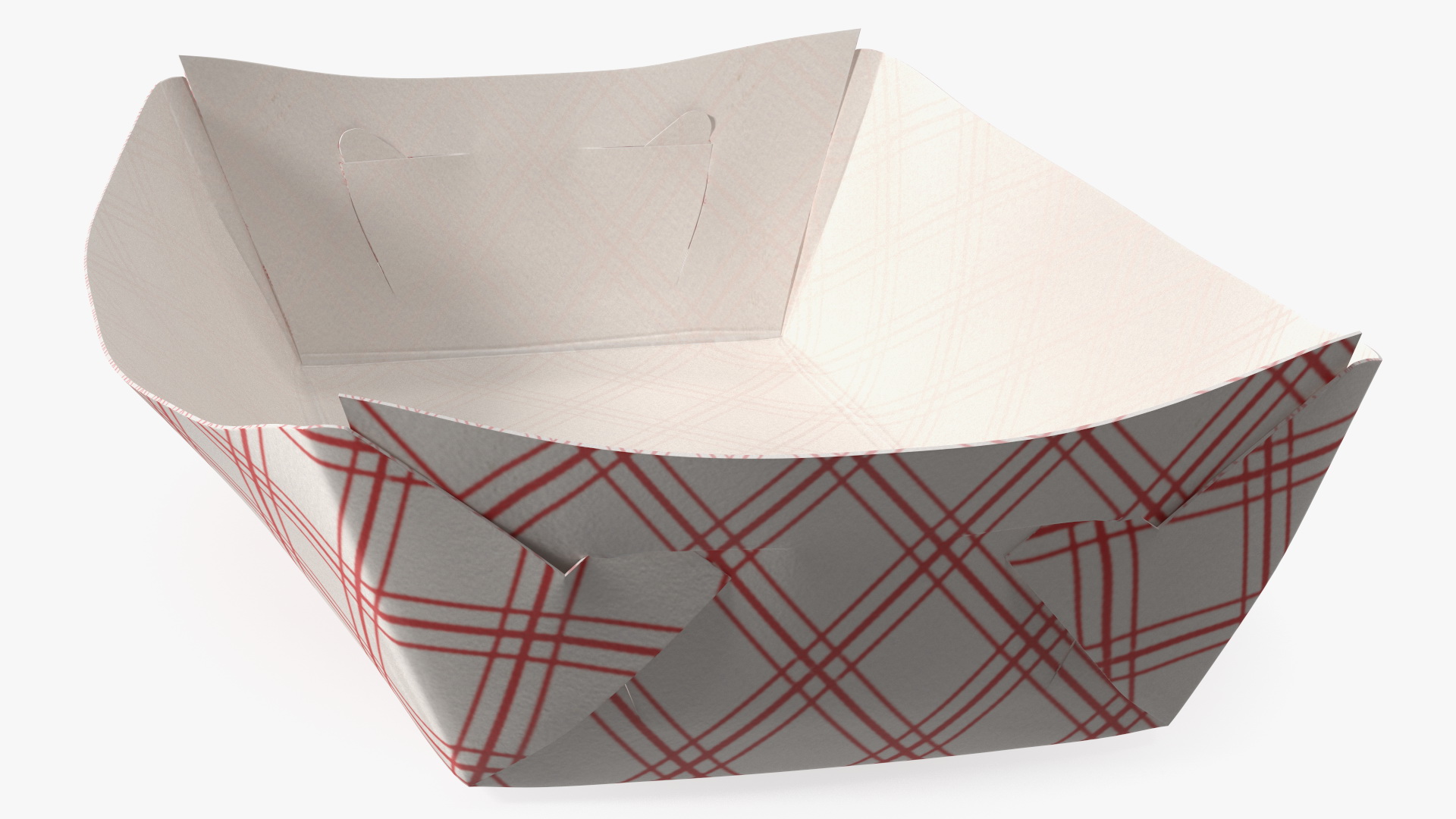 Paper Food Boat Red Checker 3D