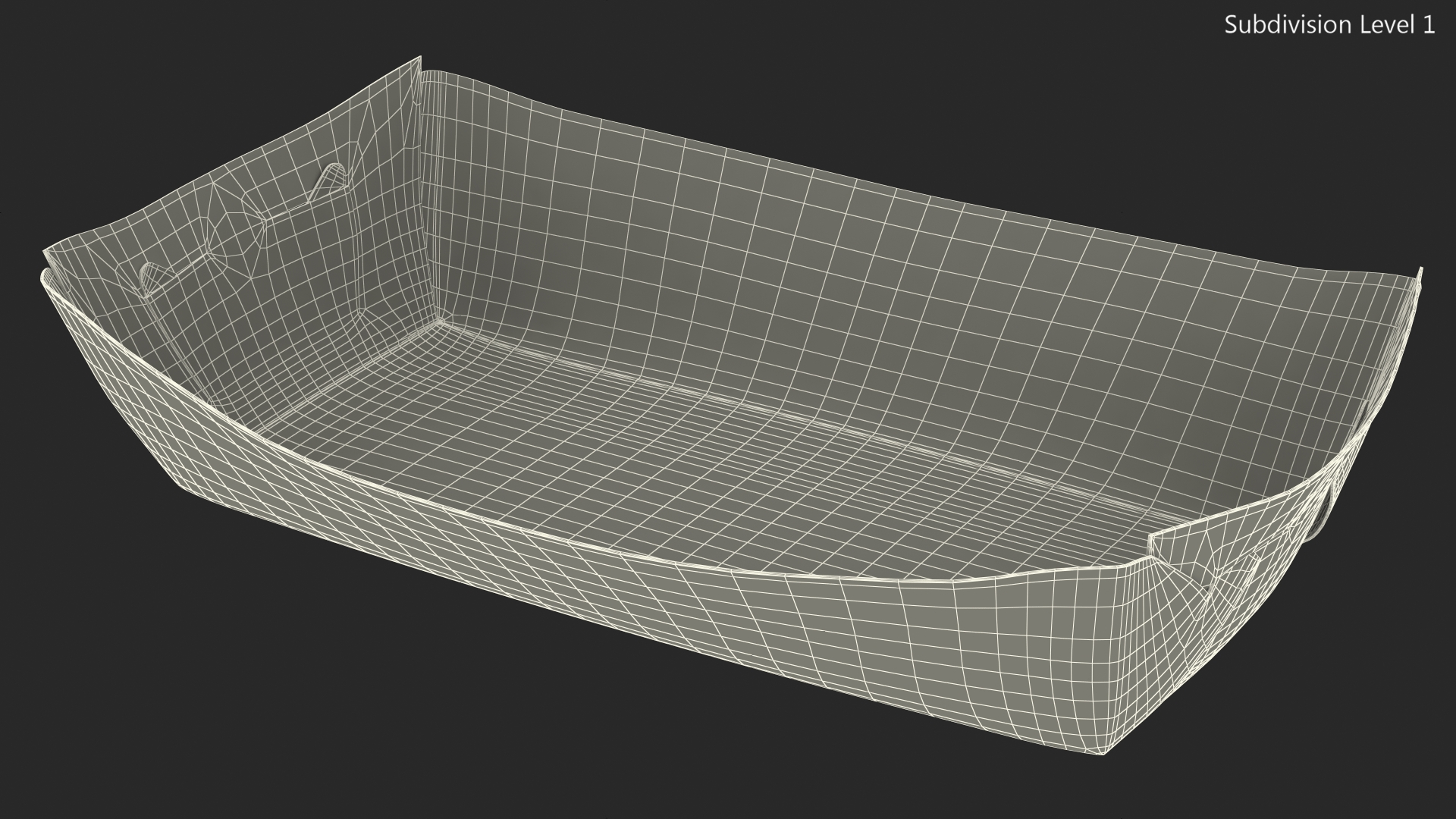 Paper Food Boat Red Checker 3D
