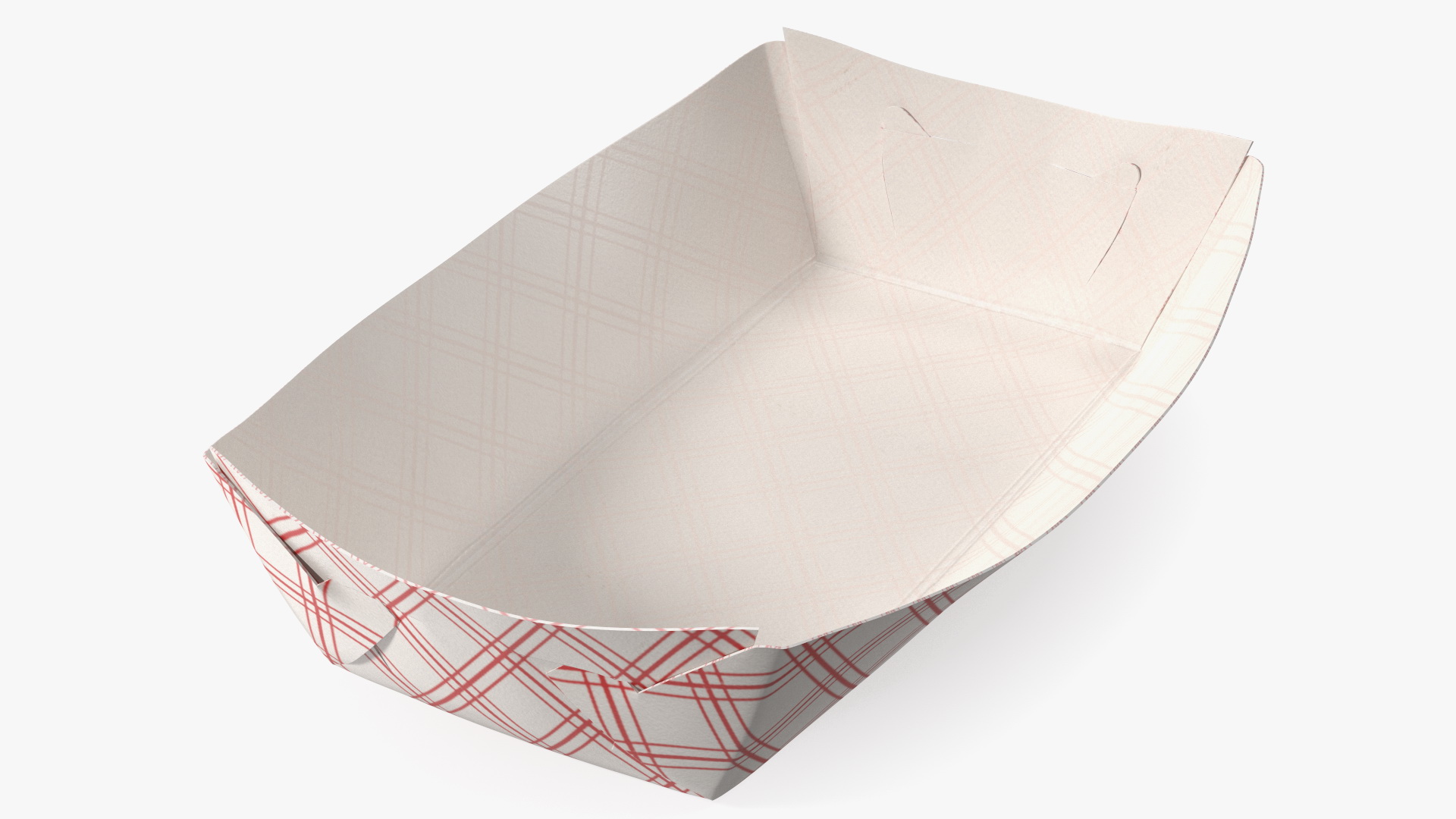 Paper Food Boat Red Checker 3D