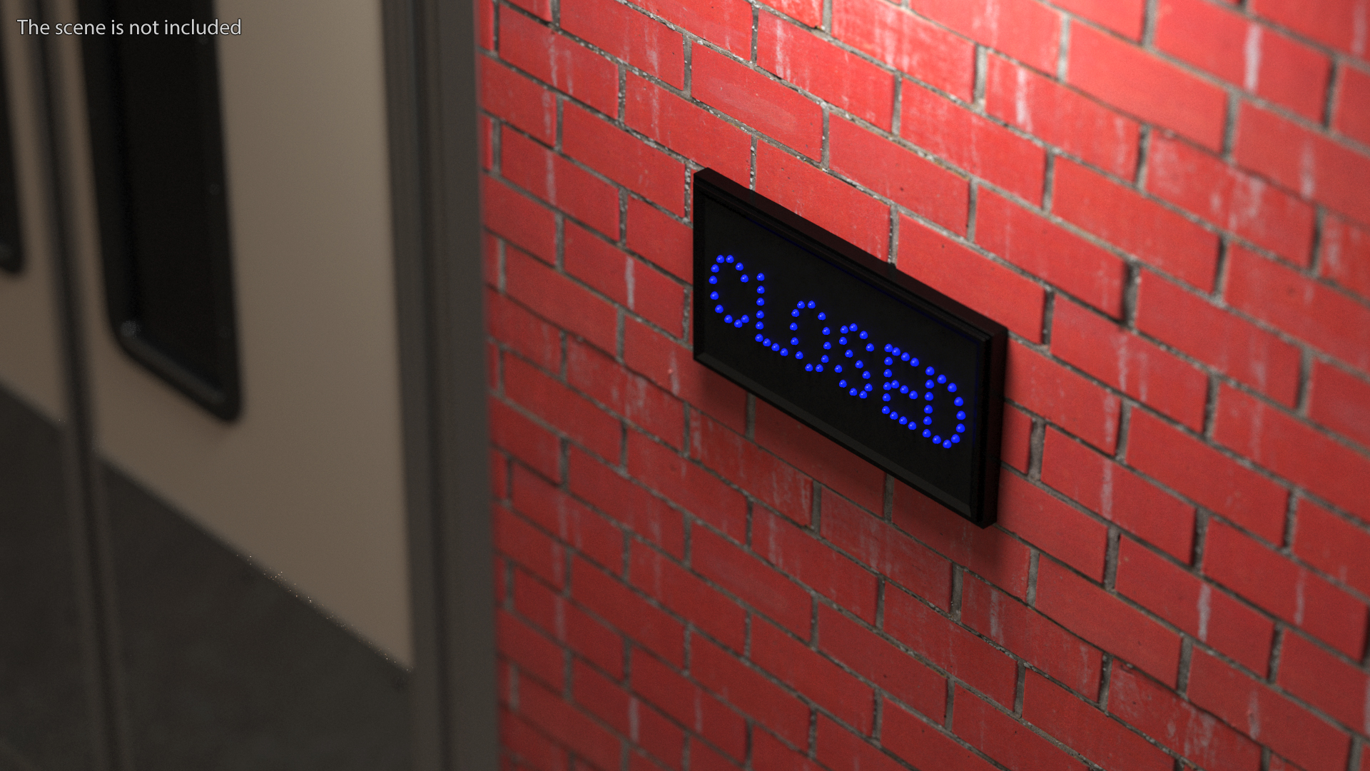 3D Classic Blue LED Sign Closed ON