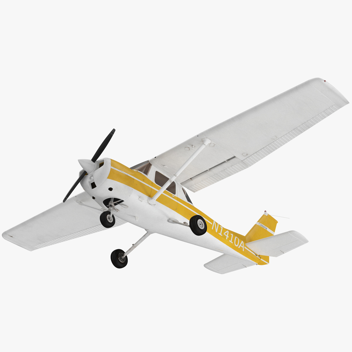 Private Single Engine Propeller Aircraft Cessna 150 Rigged for Maya 3D