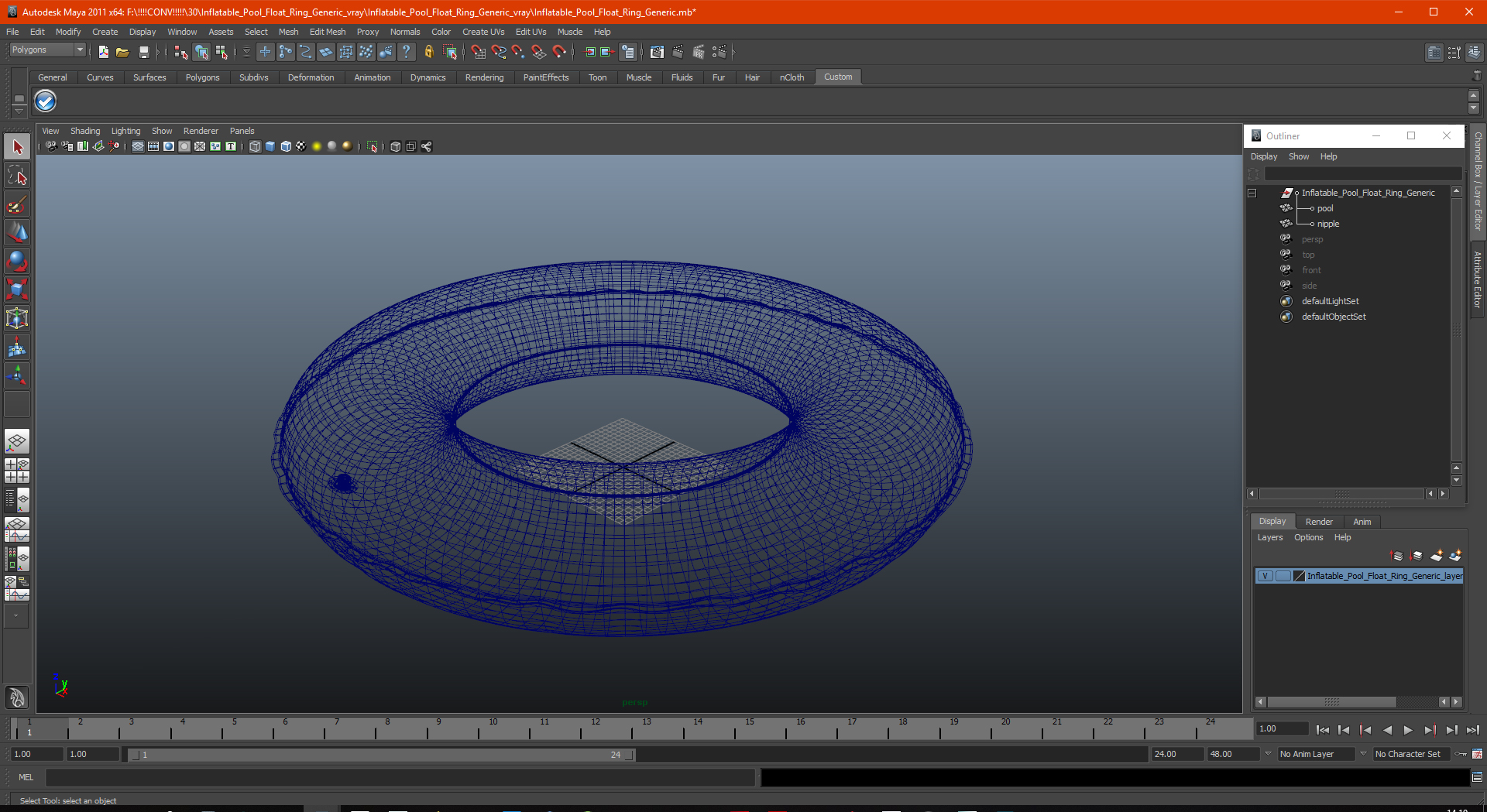 Inflatable Pool Float Ring Generic 3D model