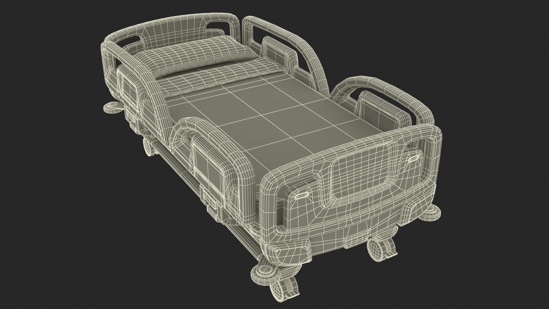 3D Smart Hospital Bed Off State model
