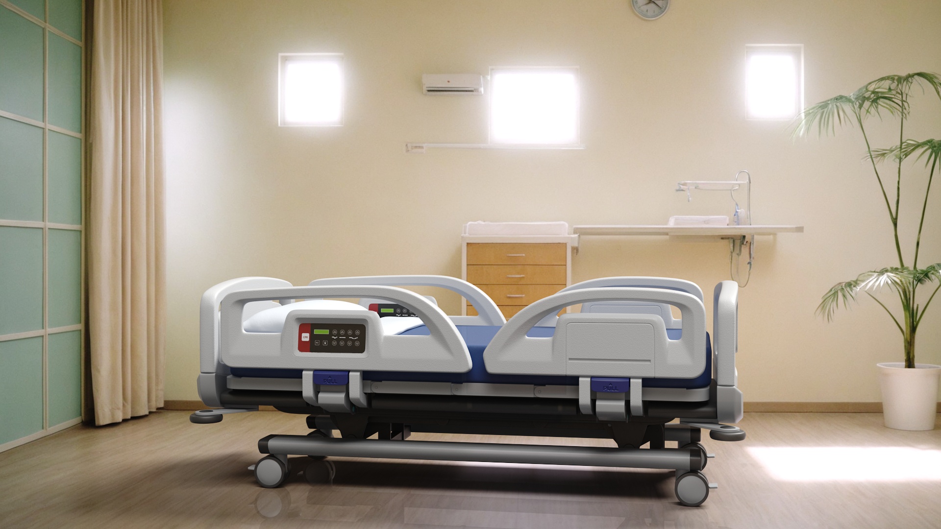 3D Smart Hospital Bed Off State model