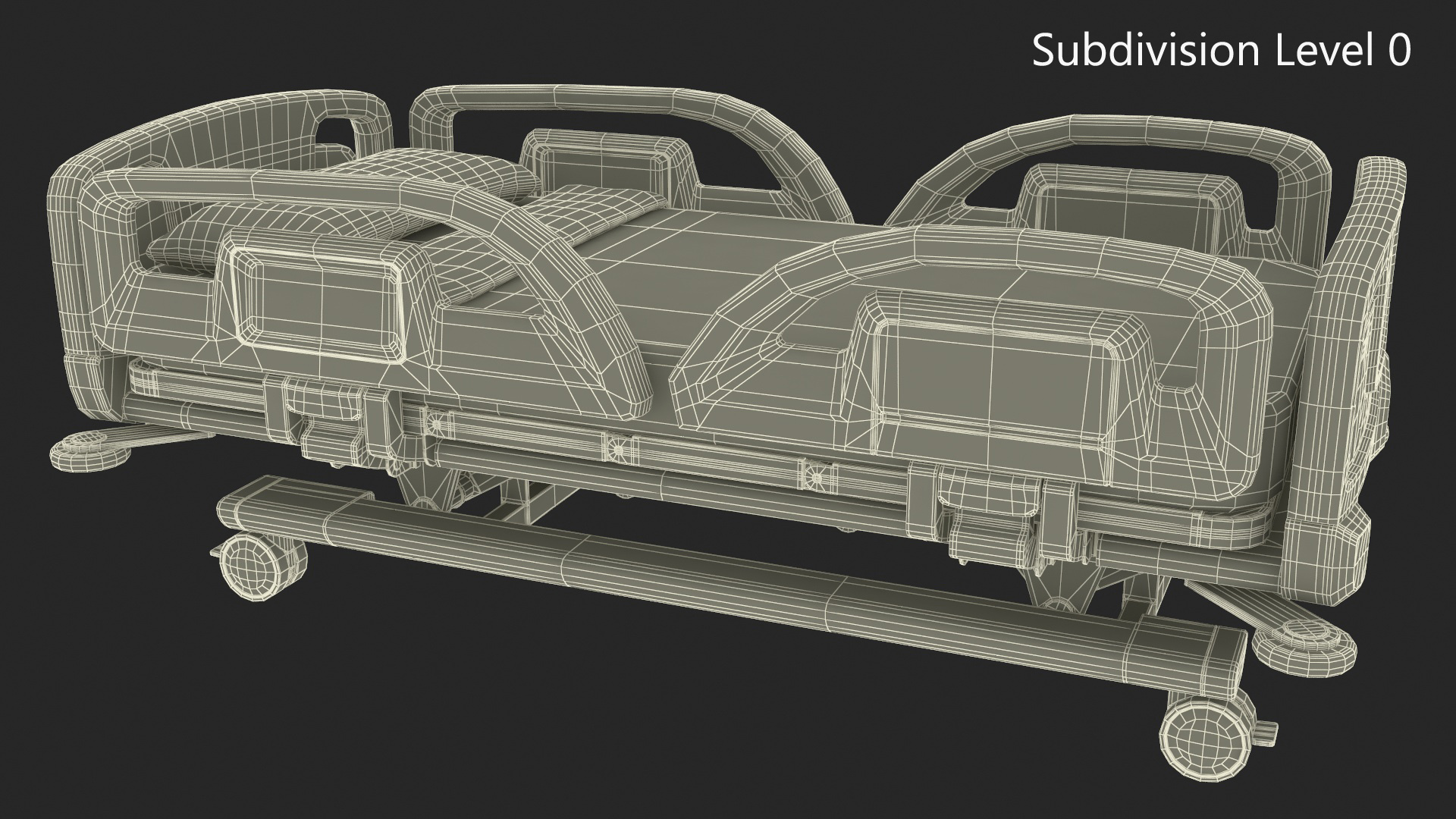 3D Smart Hospital Bed Off State model