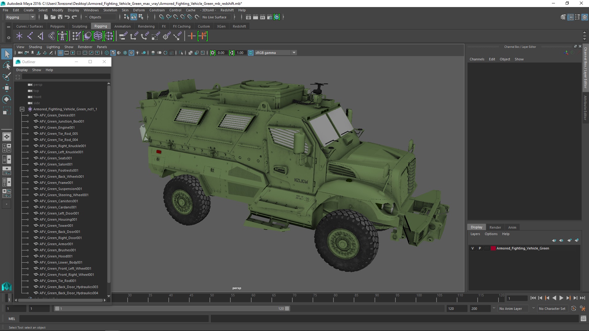 3D model Armored Fighting Vehicle Green