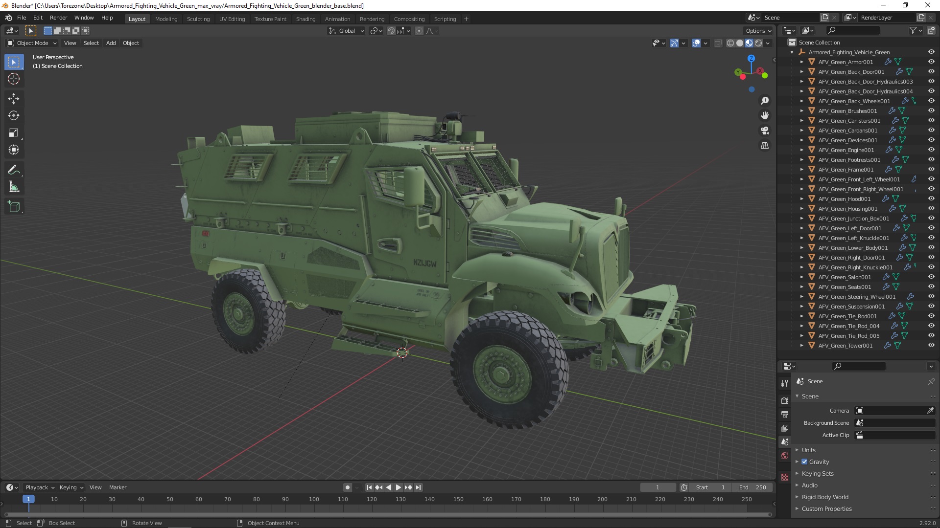 3D model Armored Fighting Vehicle Green