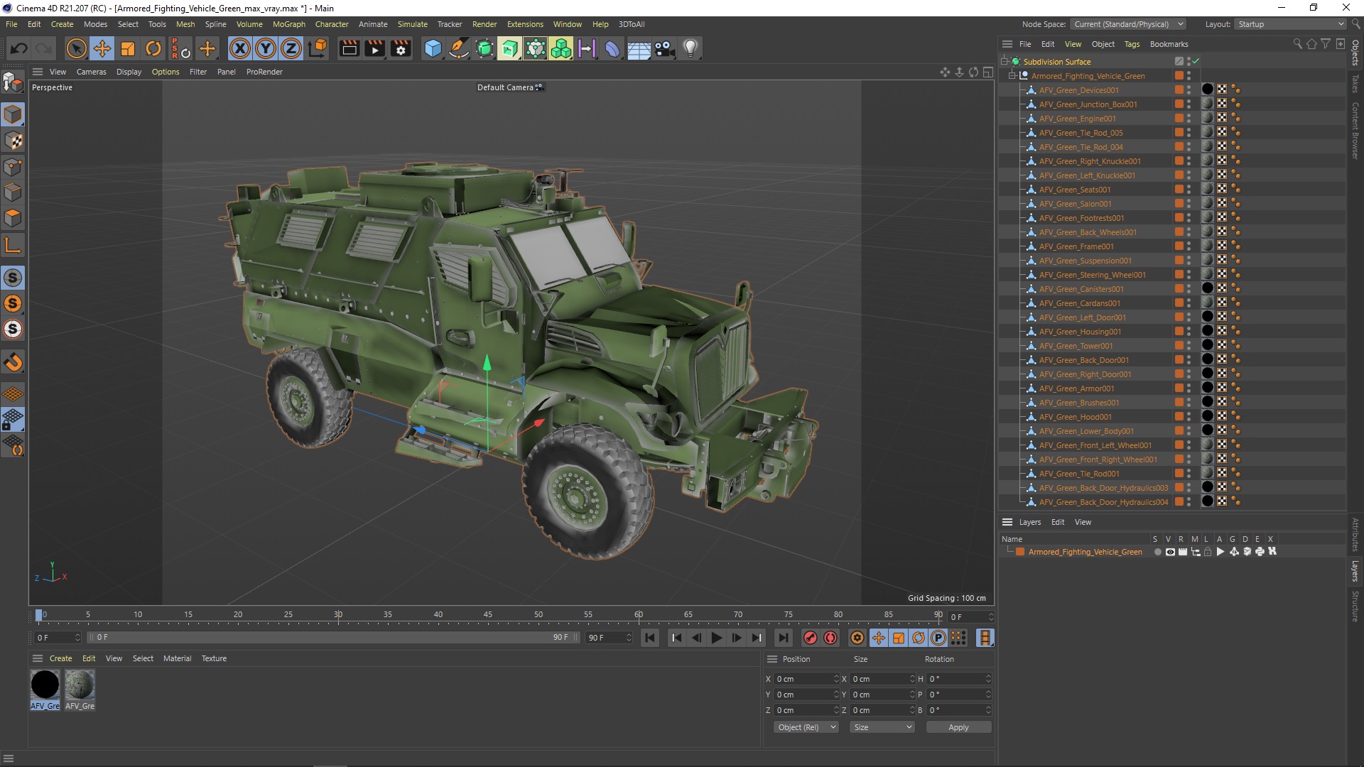 3D model Armored Fighting Vehicle Green