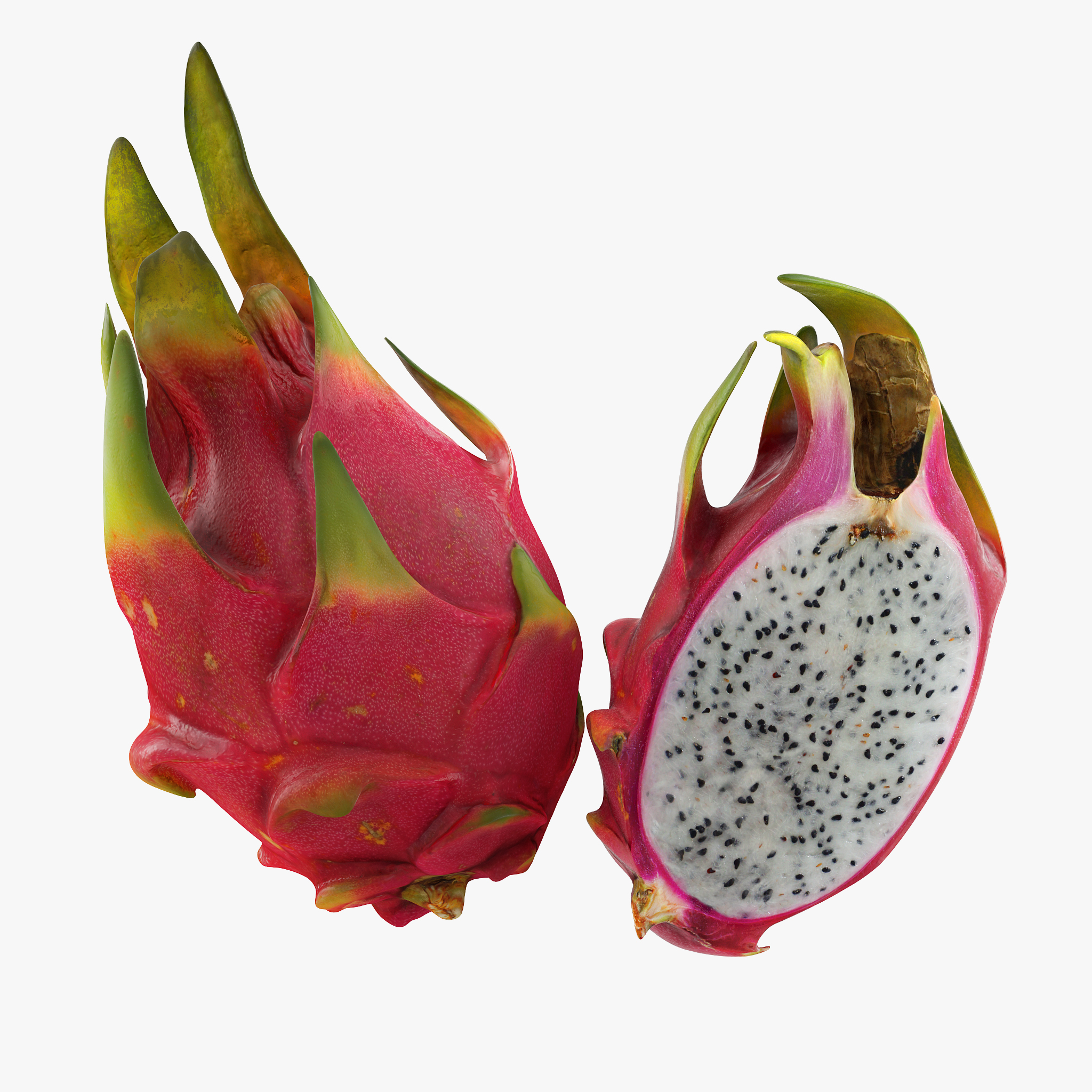 Whole and a Half Red Dragon Fruits, view 4