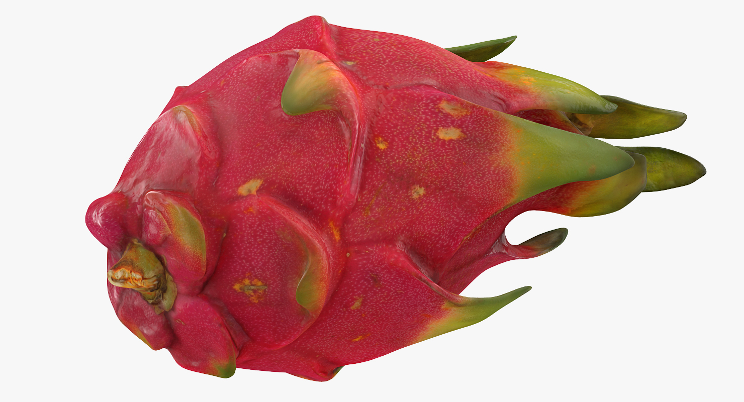 3D Whole and a Half Red Dragon Fruit model