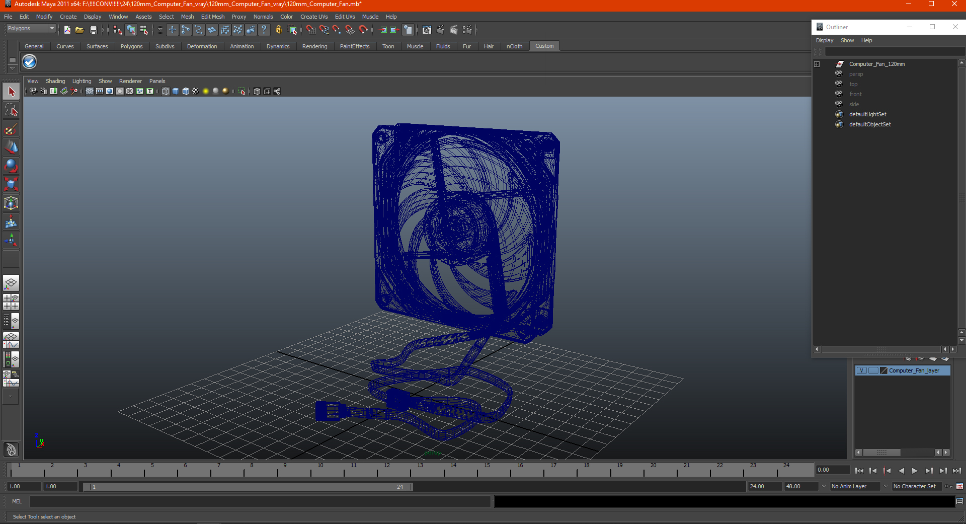 3D 120mm Computer Fan model