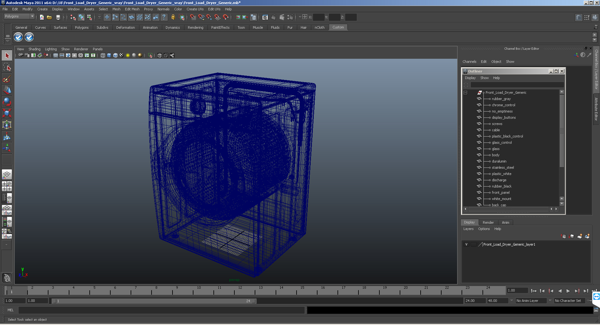 Front Load Dryer Generic 3D model