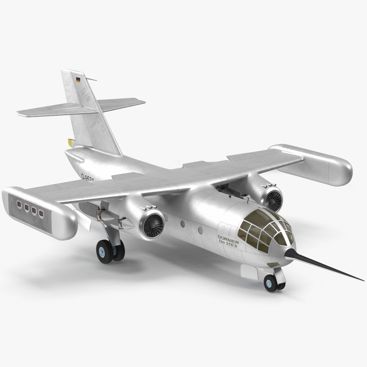 Hover Jet Dornier Do 31 Rigged for Cinema 4D 3D model