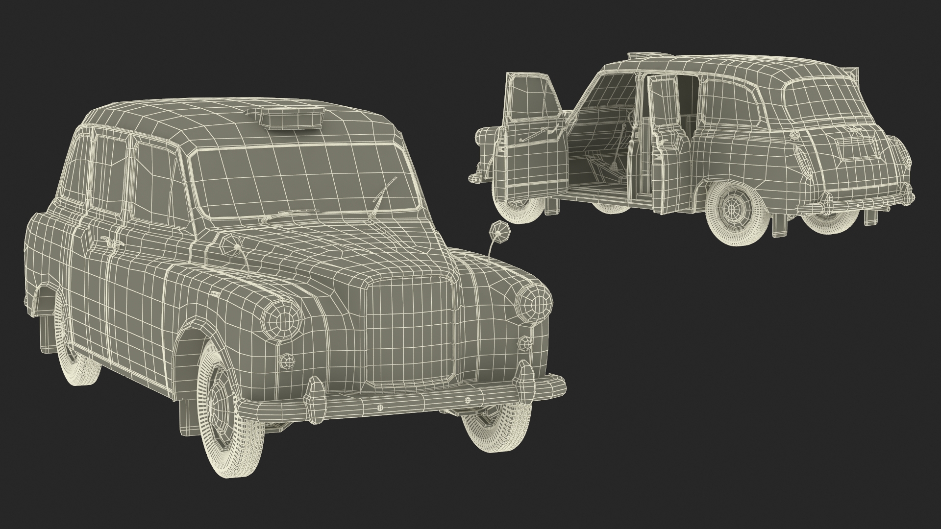 Vintage London Taxi Cab FX4 3D