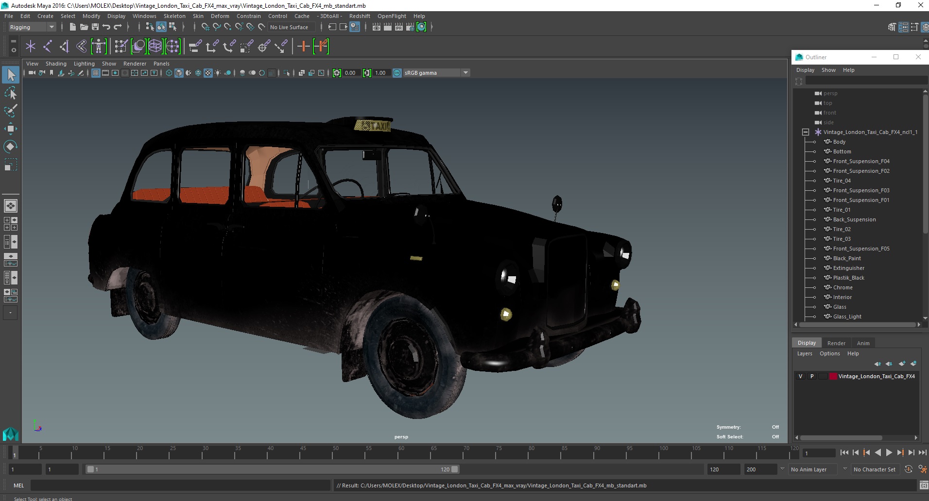 Vintage London Taxi Cab FX4 3D
