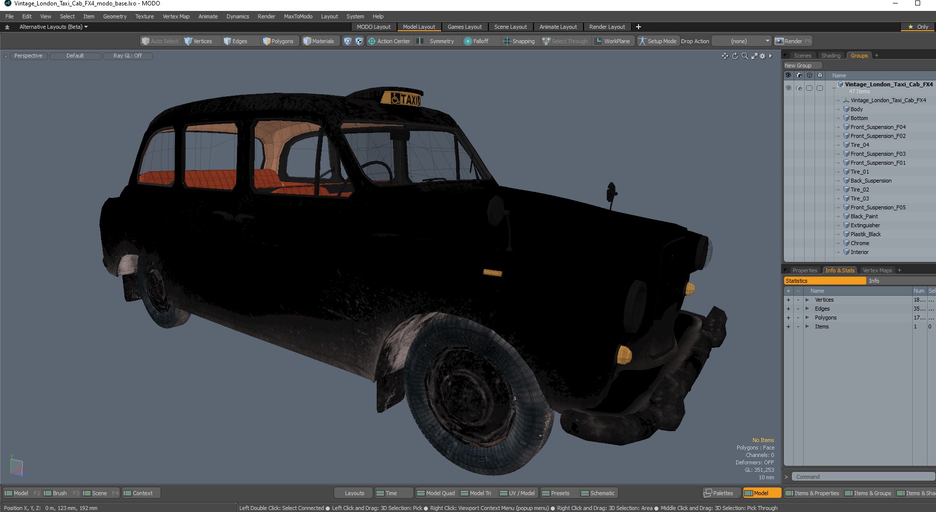Vintage London Taxi Cab FX4 3D