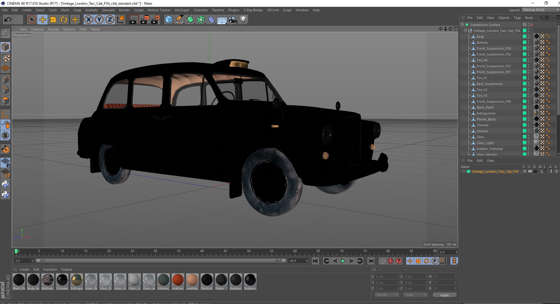 Vintage London Taxi Cab FX4 3D