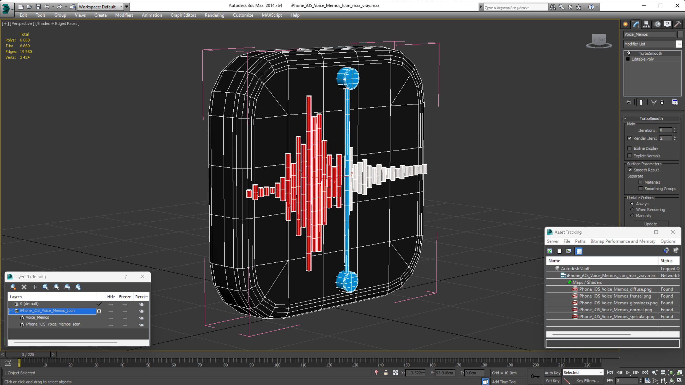 iPhone iOS Voice Memos Icon 3D