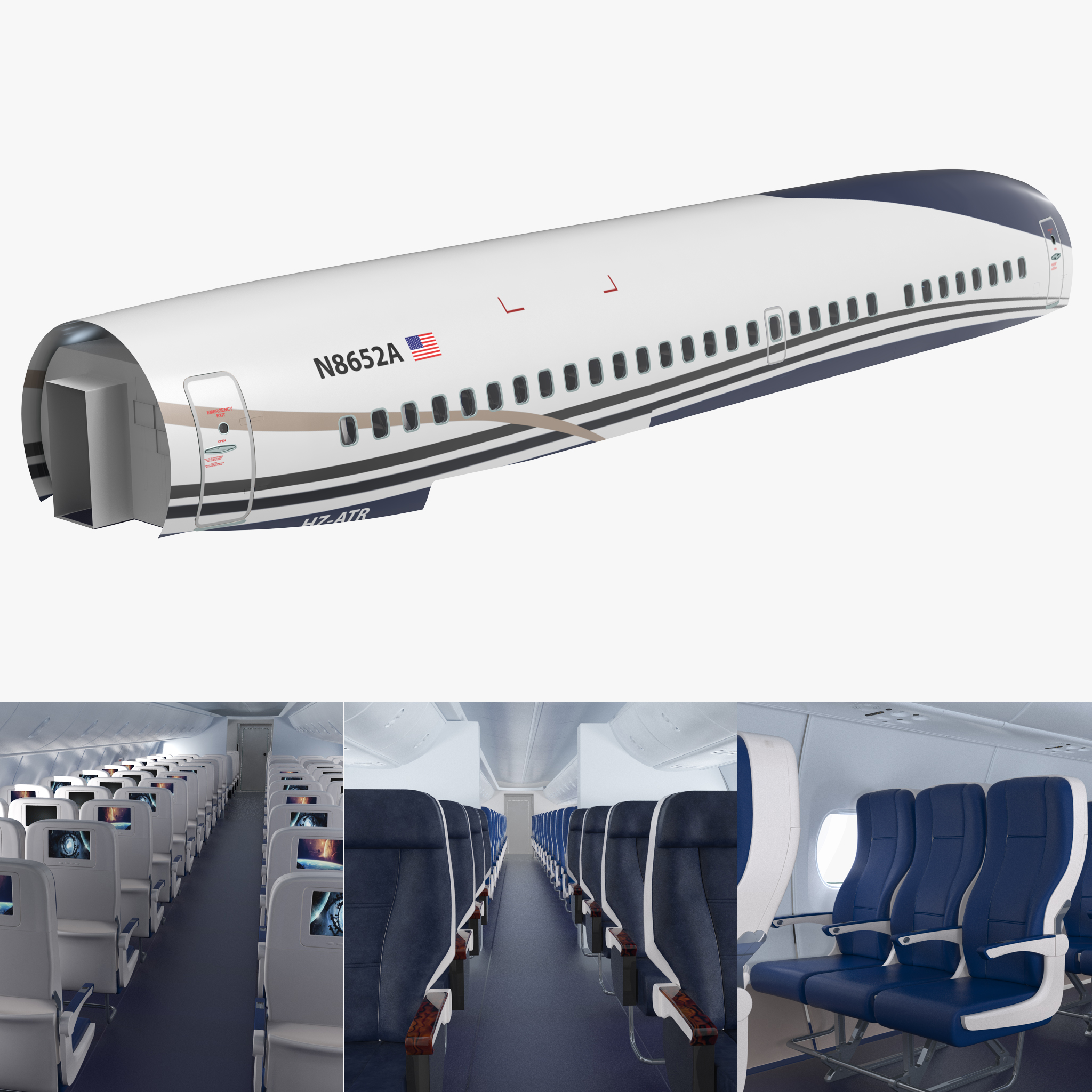Jet Airplane Passenger Cabin