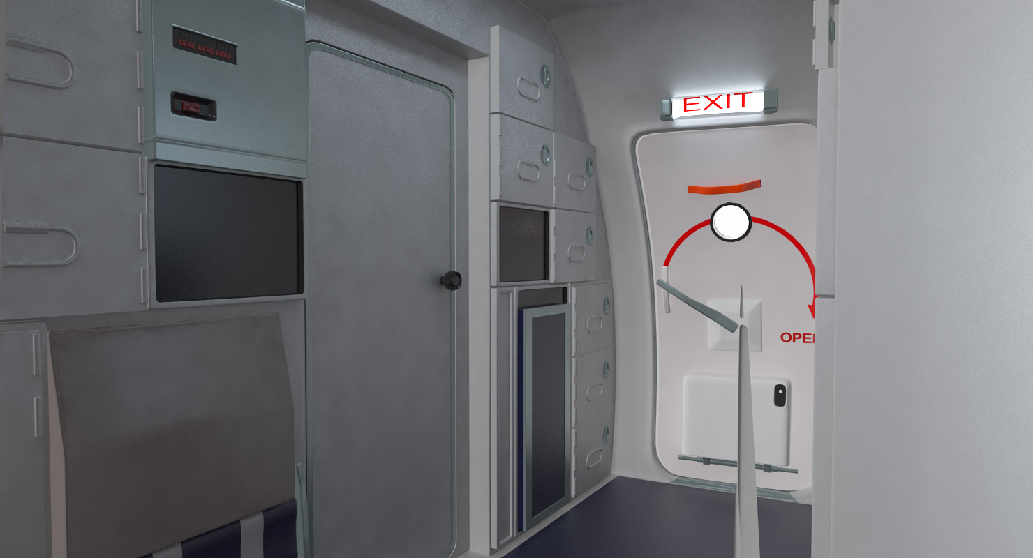 3D Jet Airplane Passenger Cabin model