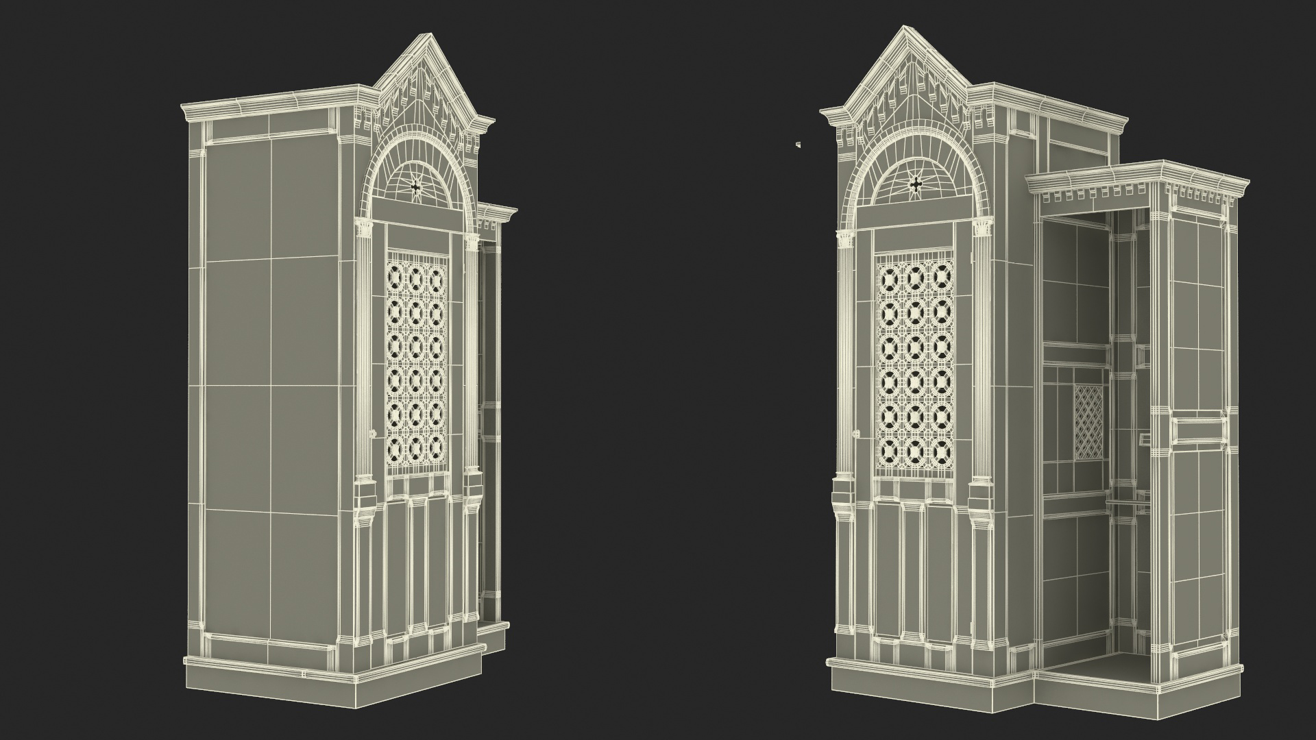 3D Confessional Maple Wood model