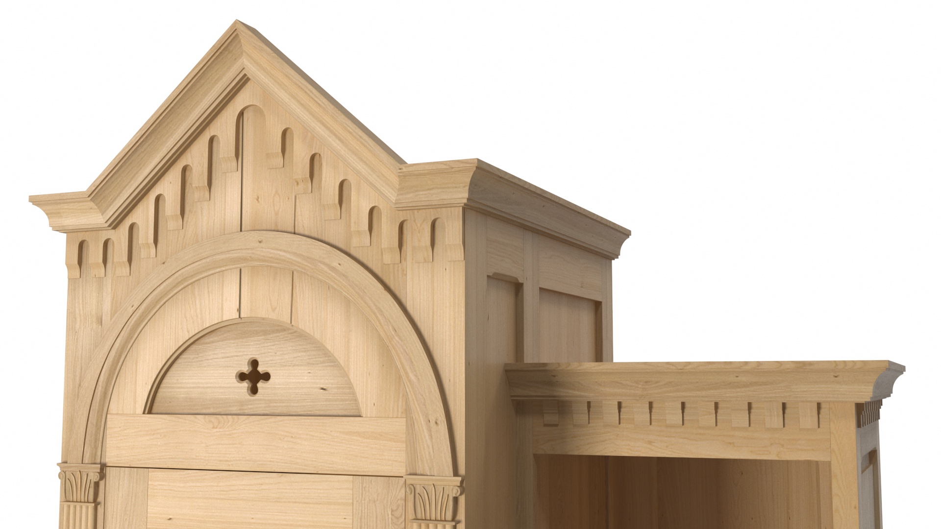 3D Confessional Maple Wood model