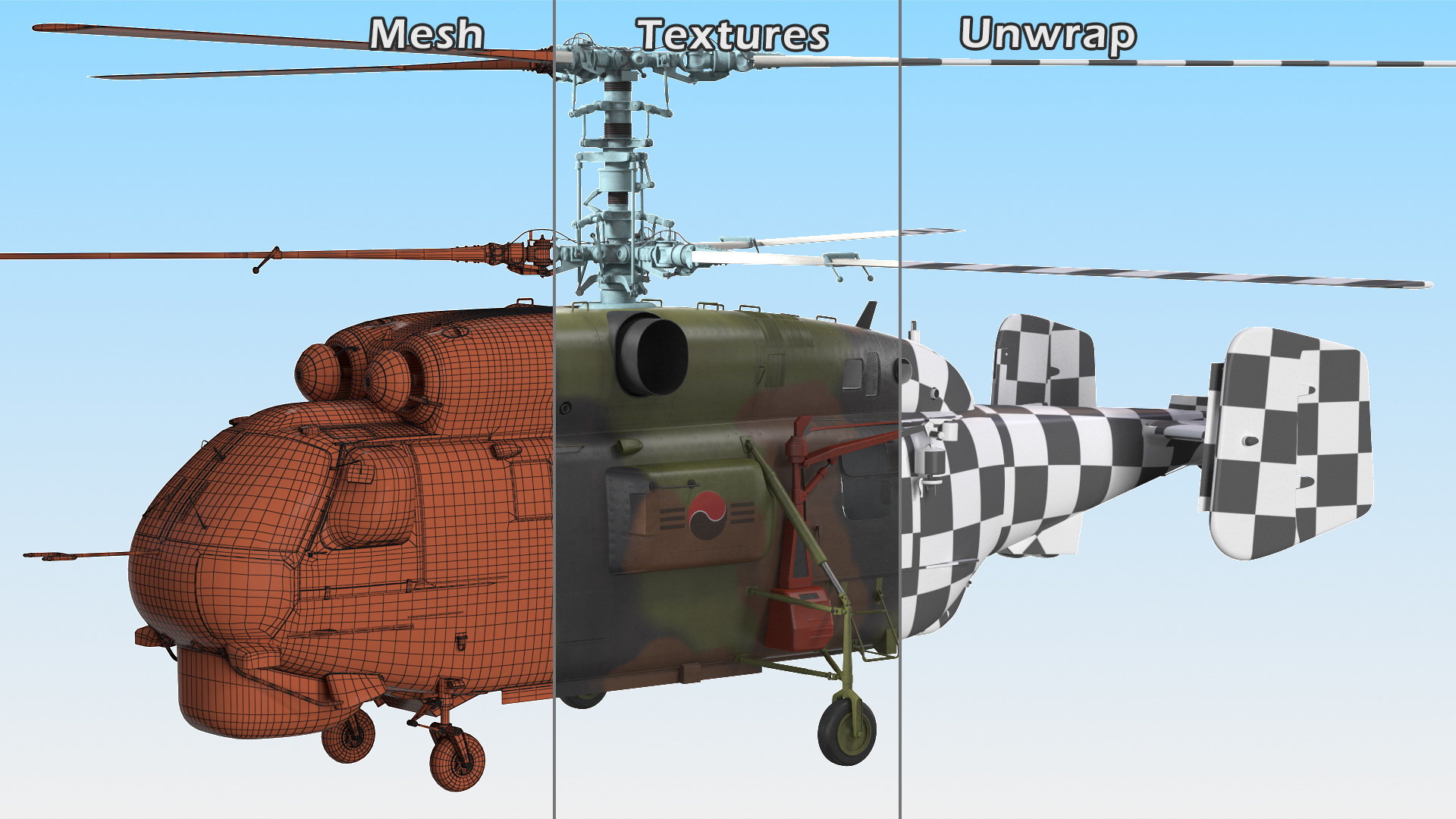 Kamov HH32A South Korea Air Force Helicopter 3D model