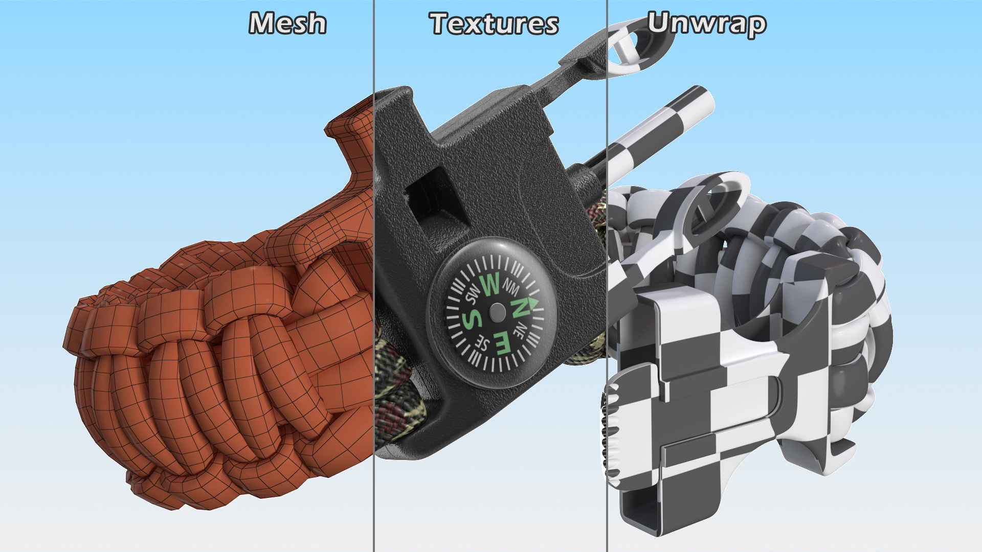 3D model Atomic Bear Cobra Survival Bracelet Camo