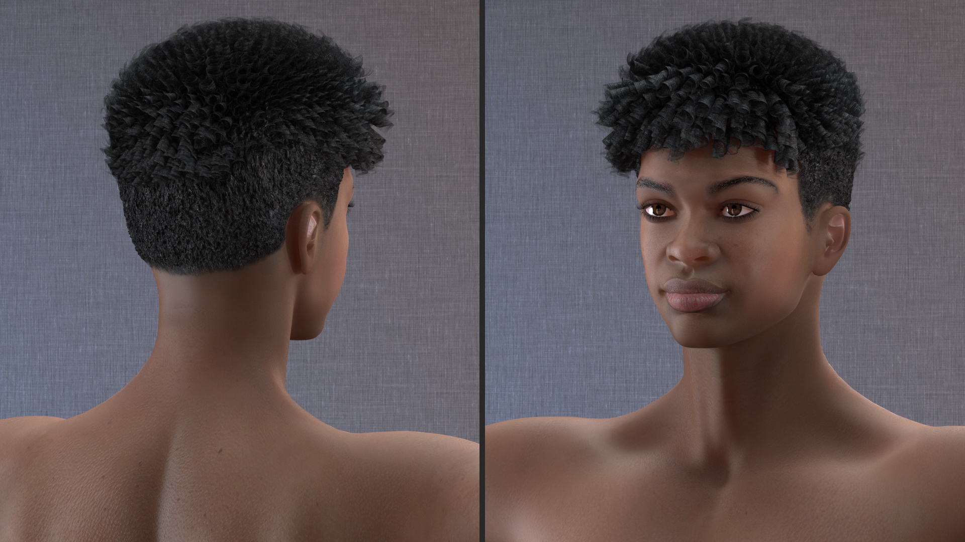 3D Dark Skin Young Man T Pose