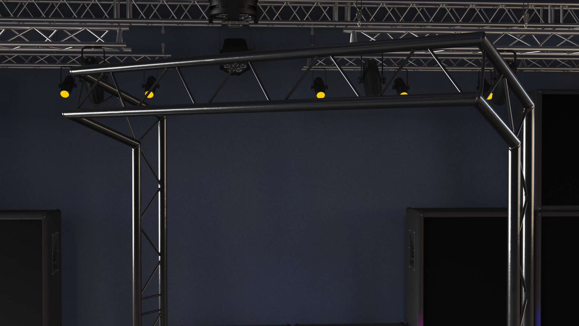 Black Mobile DJ Stand Booth Desk, view 6