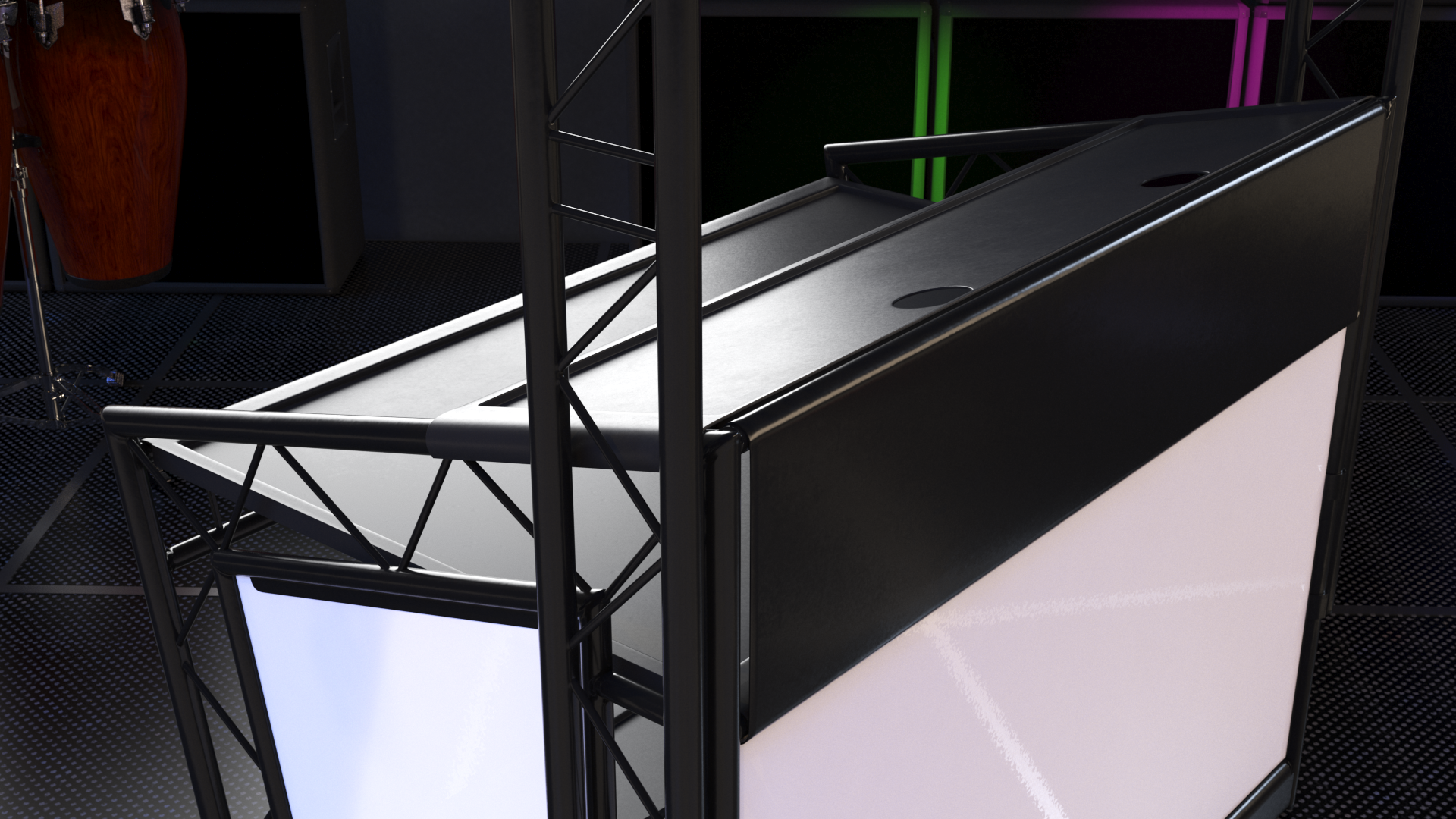 Black Mobile DJ Stand Booth Desk, view 9