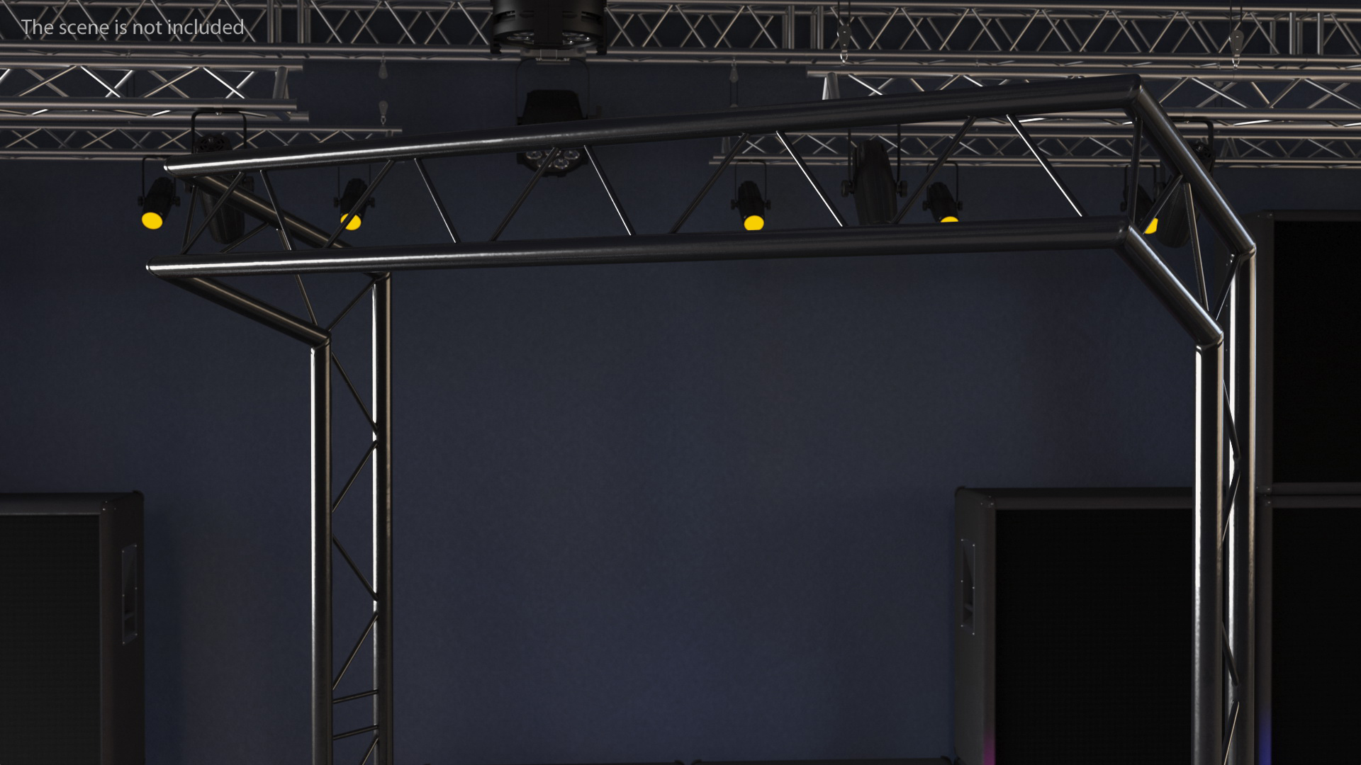 Black Mobile DJ Stand Booth Desk 3D