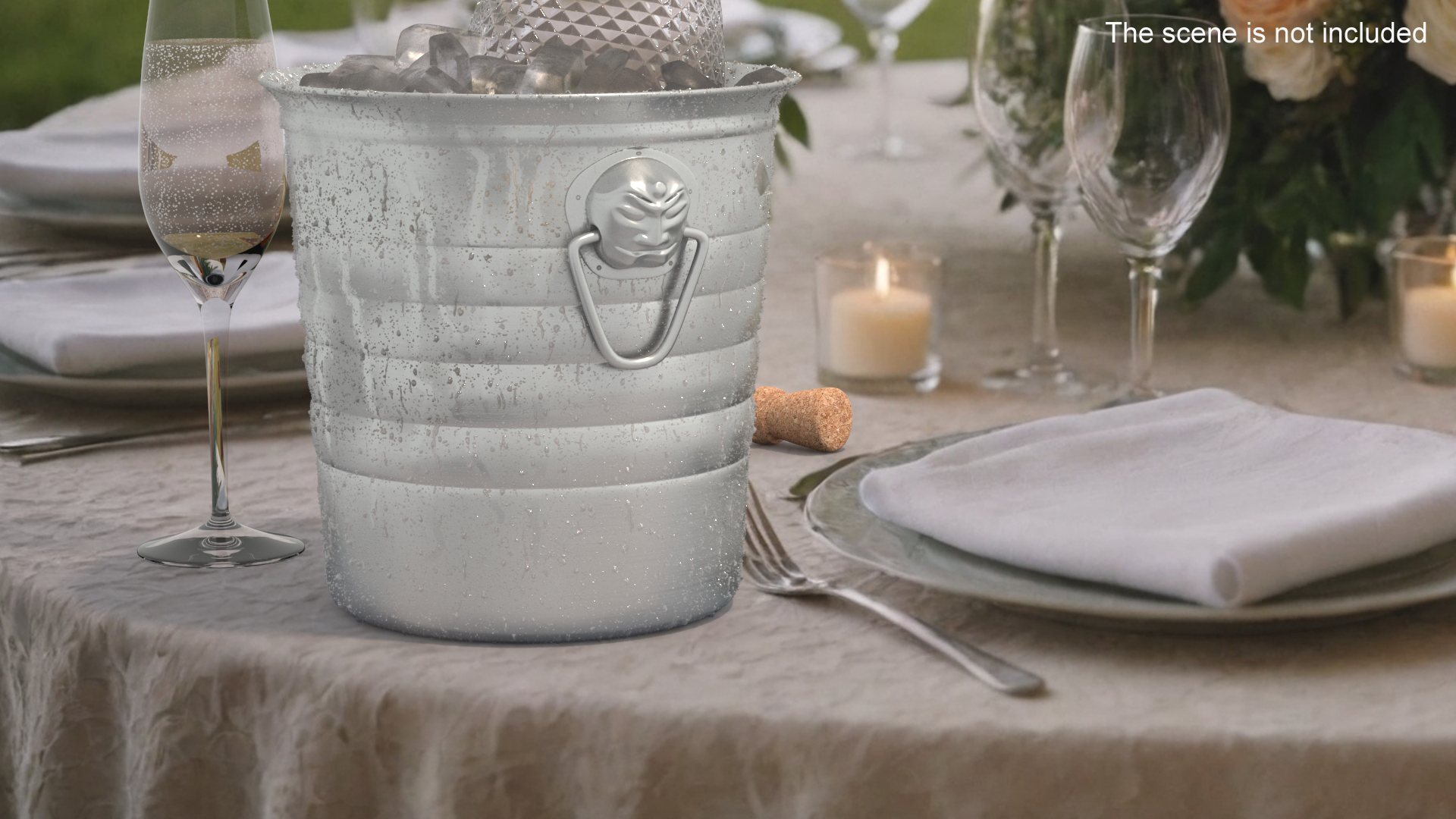 3D Sparkling Wine Freixenet Rose in a Bucket of Ice model