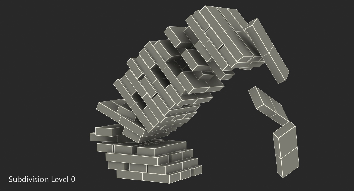 Jenga Falling Tower 3D model