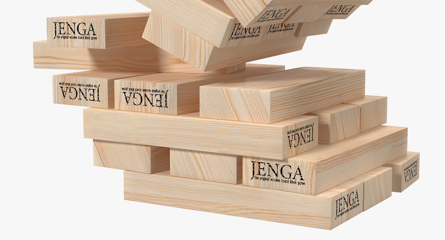 Jenga Falling Tower 3D model